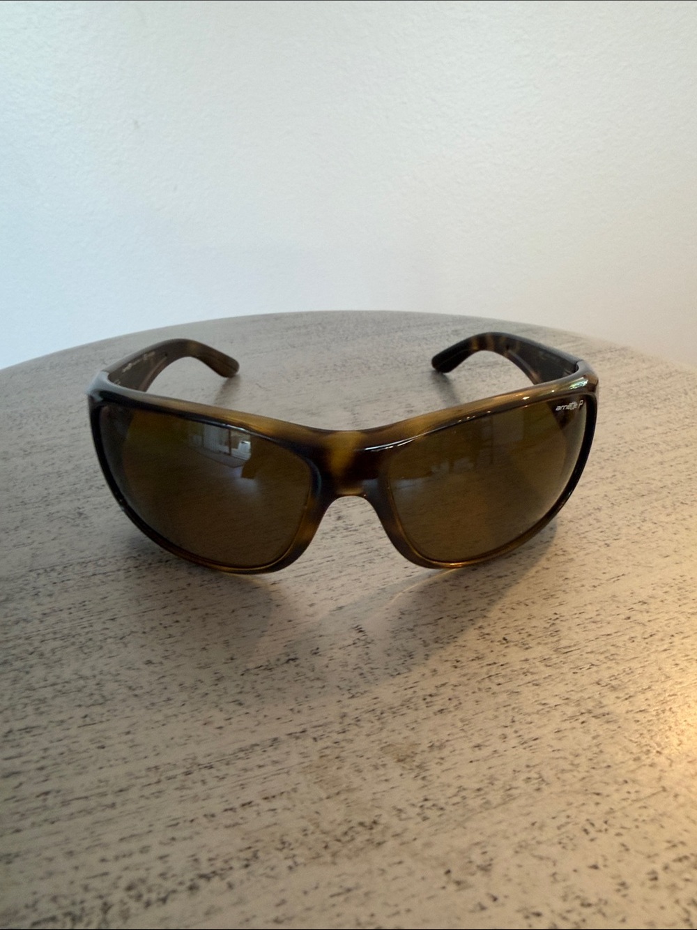 Arnette Brown Tortoise Polarized Wrap Sunglasses
